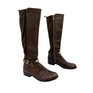Michael Kors Arley Riding Boots Brown Knee High Leather